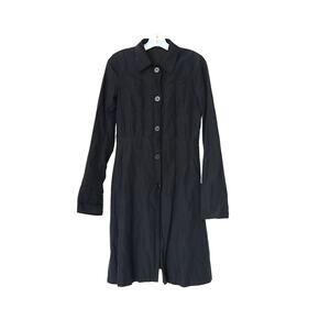 Button DownNylon Trench - Black - S